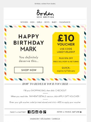free shipping email by Boden