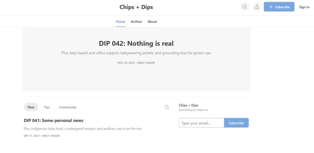 DTC Newsletter Chips + Dips