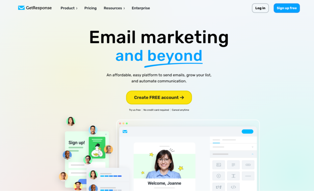 best email marketing platform for nonprofits by GetResponse