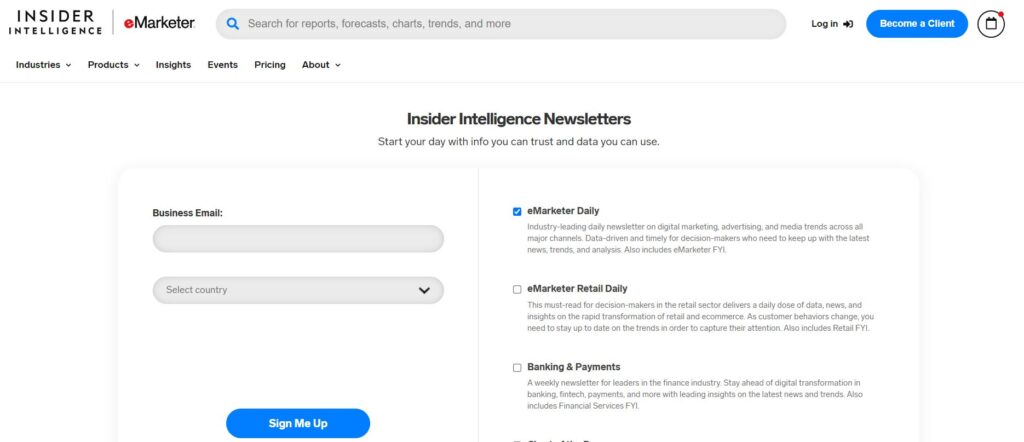 Ecommerce newsletter Insider Intelligence