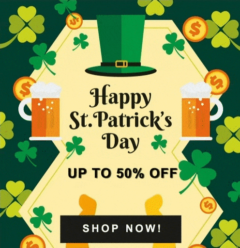 St. Patrick Day email example by Cotosen's