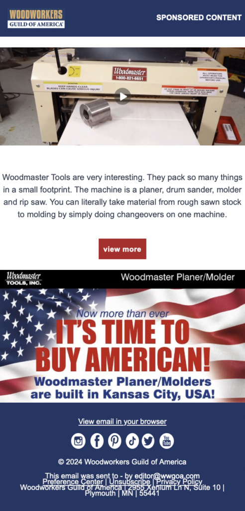 Sponsored content and advertisements by Woodmaster Tools